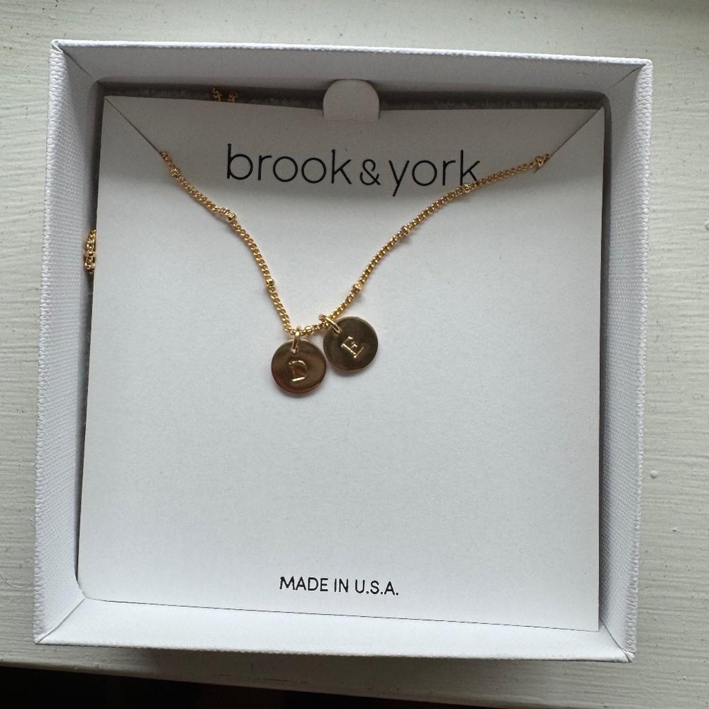 Brook & York 2 initial pendant